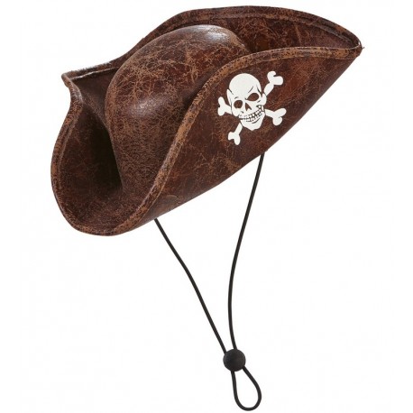 Mini Tricorne de Pirate en Simili Cuir