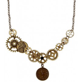 Collier Steampunk avec Horloge