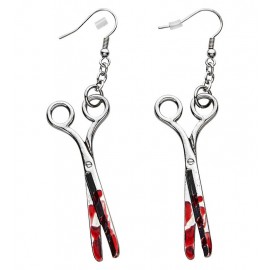 Boucles d'Oreilles Ciseaux Ensanglantés