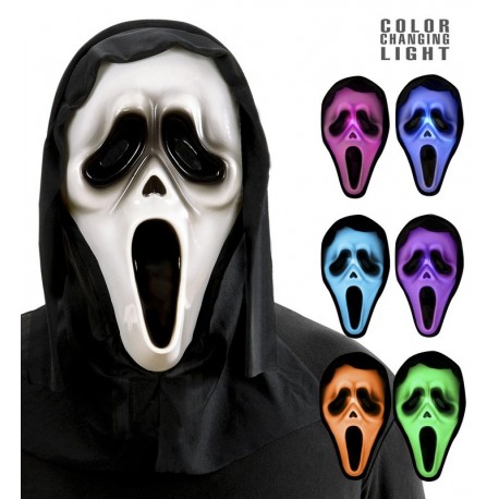 Masque Fantôme Scream à Capuche avec Lumière Multicolore