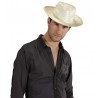 Chapeau de Cow-boy en Paille Blanc