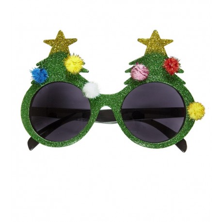 Lunettes Pailletées Sapin de Noël