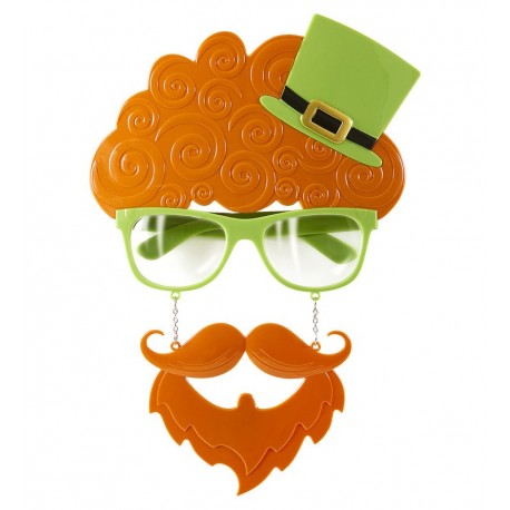 Lunettes Fête de la Saint-Patrick avec Moustache et Barbiche