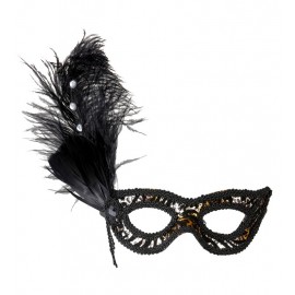 Masque de Léopard avec Plumes et Strass