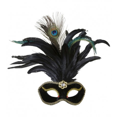 Masque en Velours Noirs avec Ornements