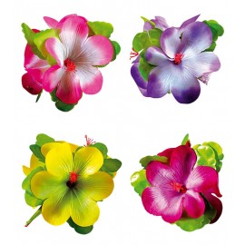 Pinces à Cheveux avec 3 Grandes Fleurs d'Hibiscus