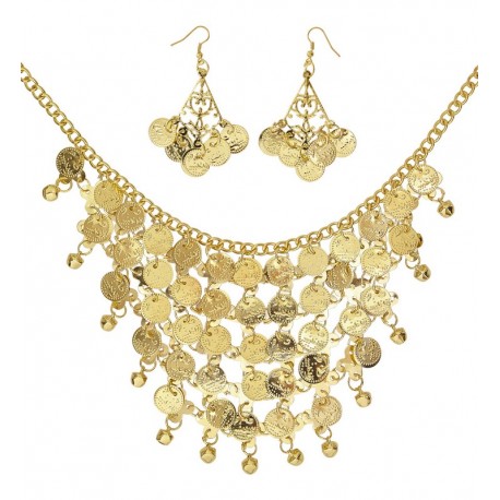 Boucles d'Oreilles et Collier en Pièces d'Or