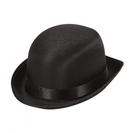 Chapeau Melon en Satin Noir