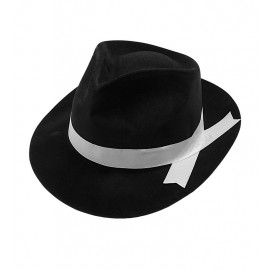 Chapeau de Gangster Noir Floqué