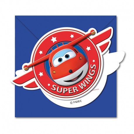 6 Invitations Super Wings