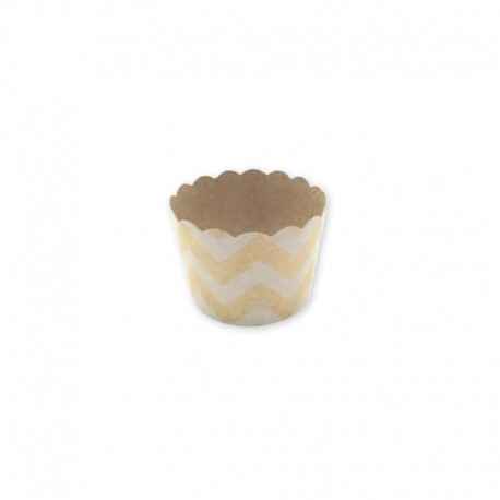 12 Caissettes pour Cupcake en Kraft Chevron