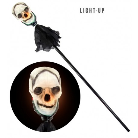 Bâton Tête de Mort Lumineuse 120 cm