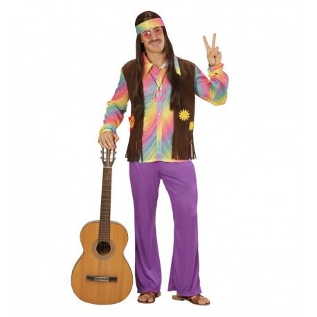 Déguisement pour hommes Hippie Arc en Ciel