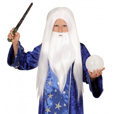 Perruque de Sorcier avec Barbe