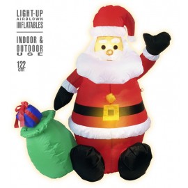 Père Noël gonflable lumineux 122 cm