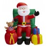 Père Noël assis gonflable lumière et son