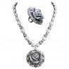 Ensemble Collier et Bague en Perles et Roses