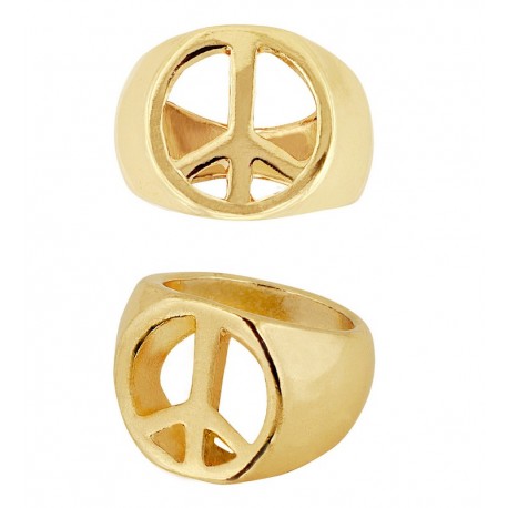 Bague en Plaqué Or Peace & Love