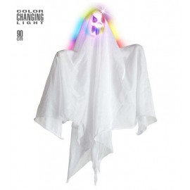 Fantôme avec lumières changeant de couleur 50 cm
