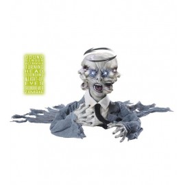 Zombie avec tête rotative, son et lumière 140 cm