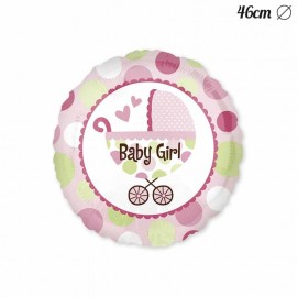 Ballon Baby Shower Fille avec panier 46 cm