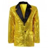 Veste à Col en Satin avec Paillettes