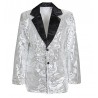 Veste à Col en Satin avec Paillettes