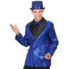 Veste à Col en Satin avec Paillettes