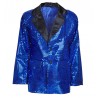 Veste à Col en Satin avec Paillettes