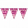 Fanion 50 Ans Rose Glitz