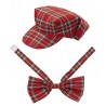 Chapeau en tartan et nœud papillon en tartan