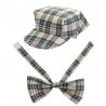 Chapeau en tartan et nœud papillon en tartan