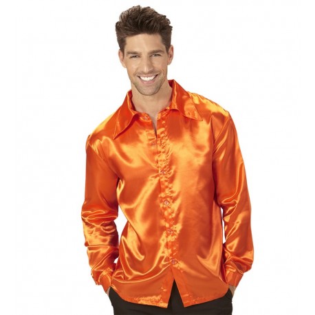 Chemise Disco Années Orange 70