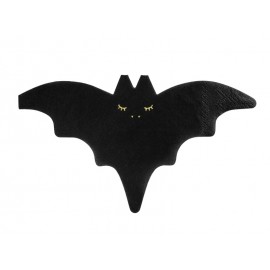 20 serviettes chauve-souris 16 x 9 cm