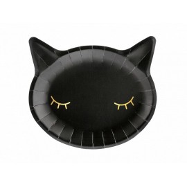6 Assiettes Chat Noir 22 x 20 cm 6 Assiettes Chat Noir 22 x 20 cm