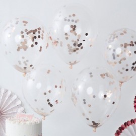 5 Ballons avec Confettis 30 cm