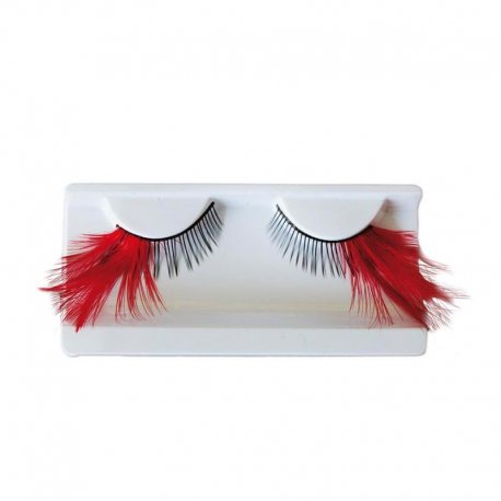 Cils Rouges avec Plumes