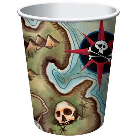 8 gobelets bateau pirate 266 ml