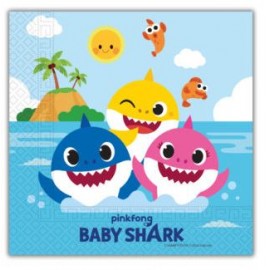 20 Servilletas Baby Shark 33 cm