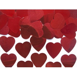 Confettis de coeurs rouges 10 g de 25 mm