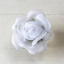 Fermoir Fleur de Camélia Blanc 6,5 x 4 cm