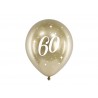 6 Ballons 60 ans doré 30 cm
