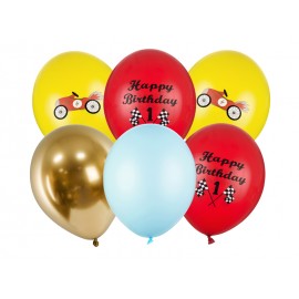 6 Ballons Happy Birthday 30 cm