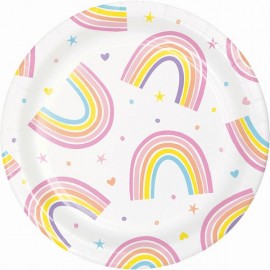 8 assiettes Happy Rainbow 18 cm