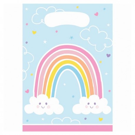 8 Bolsas Happy Rainbow 16 x 23 cm