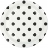 8 assiettes pois et rayures 18 cm