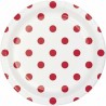 8 assiettes pois et rayures 18 cm