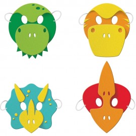 4 Masques Dinosaures en Mousse
