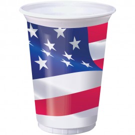 8 gobelets à drapeau américain