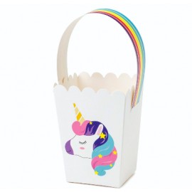 25 Paniers en Papier Licorne 8 x 17,5 x 8 cm